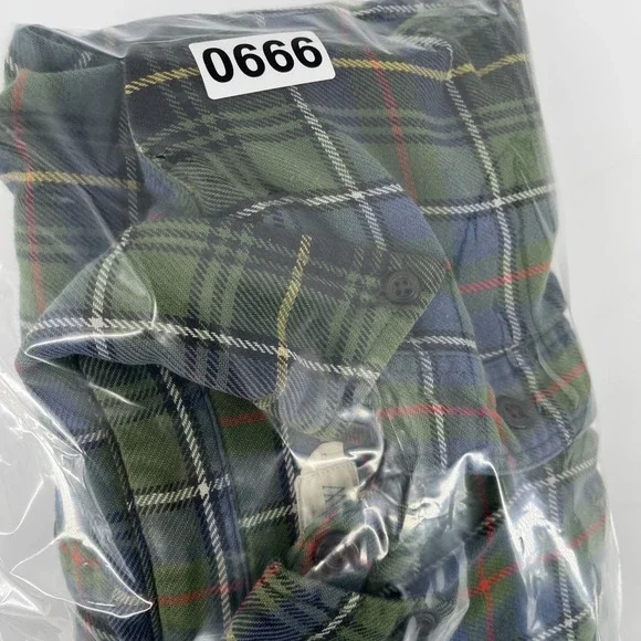 VTG J.Crew Oarsman Flannel Long Sleeve Shirt Mens Small Green Plaid - Picture 7 of 7